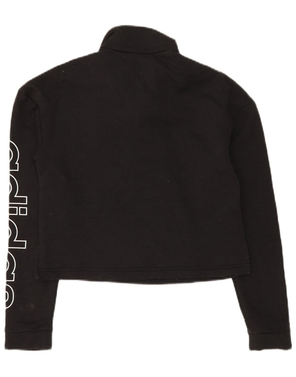 Felpa corta Adidas da donna Crop Graphic Crop Jumper UK 4/6 XS poliestere nero