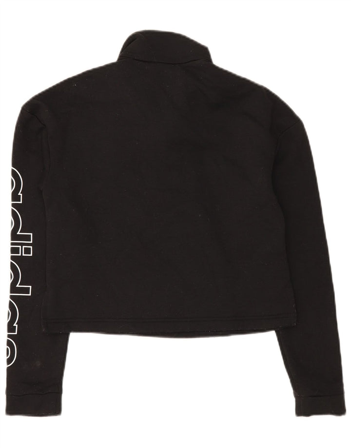 Felpa corta Adidas da donna Crop Graphic Crop Jumper UK 4/6 XS poliestere nero