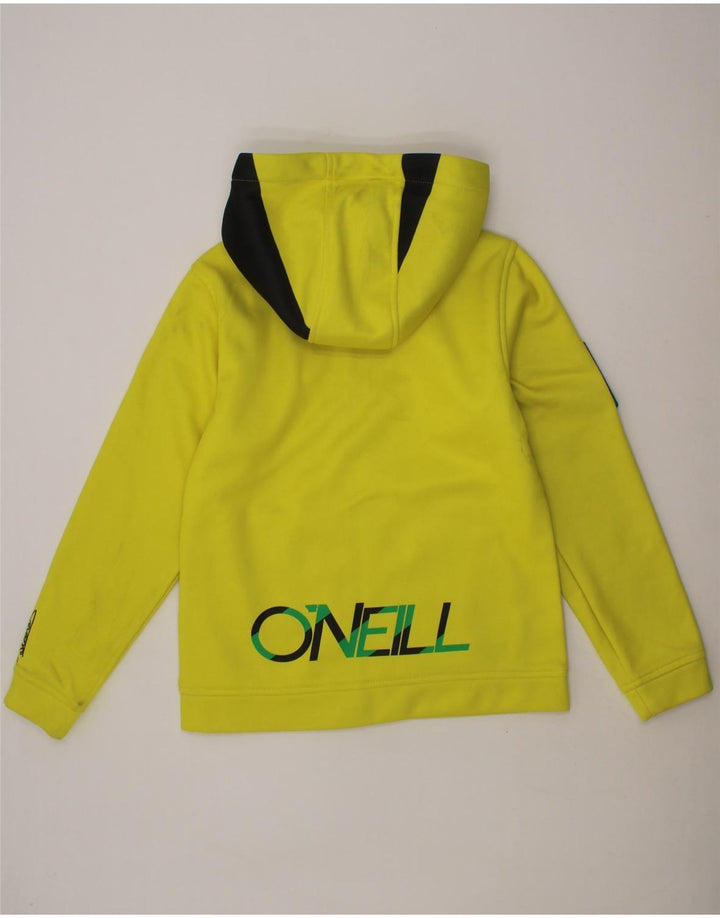 O'NEILL Boys Graphic Zip Hoodie Sweater 7-8 Years Yellow Striped Polyester Vintage O'Neill and Second-Hand O'Neill from Messina Hembry 