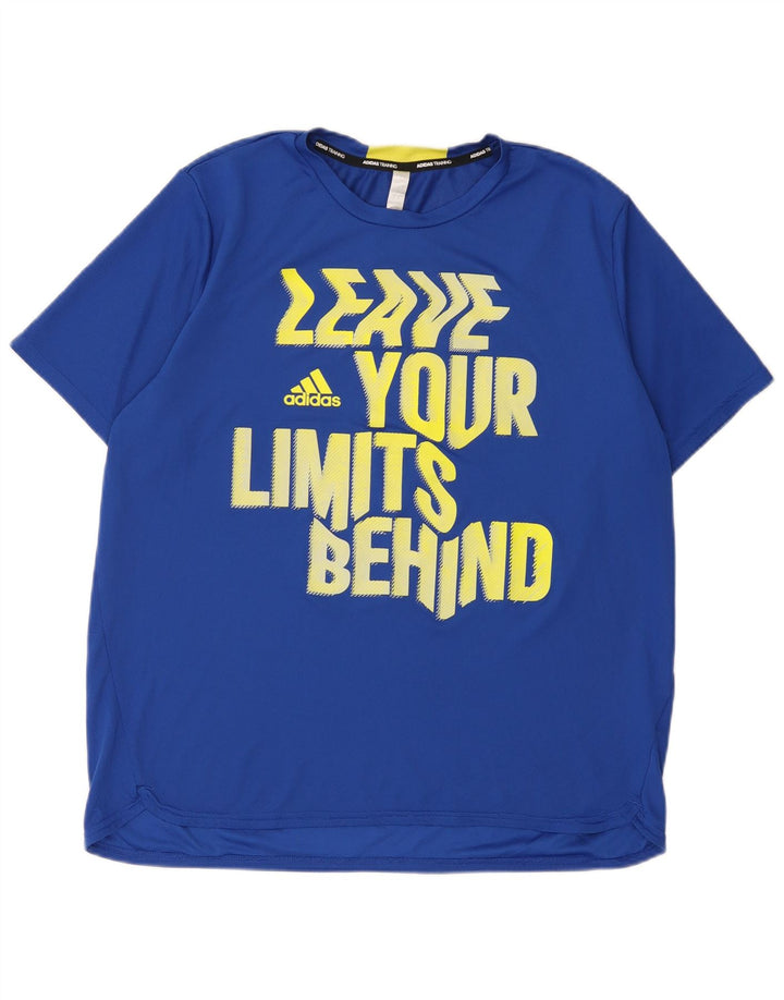 T-shirt grafica Adidas Aeroready da uomo, grande, in poliestere blu