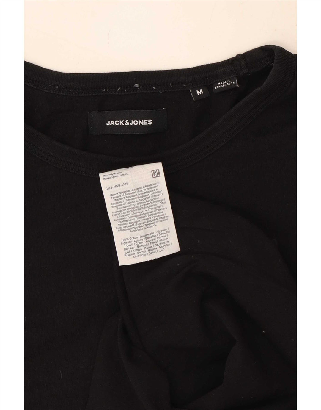 T-shirt grafica da uomo Jack & Jones Top in cotone nero medio