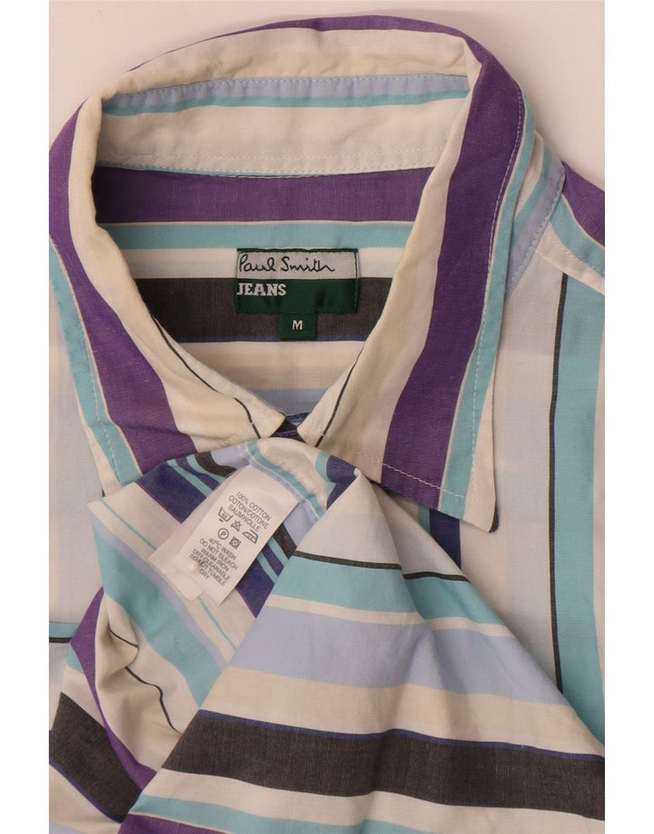 Camicia a maniche corte da uomo Paul Smith in cotone a righe multicolori medie