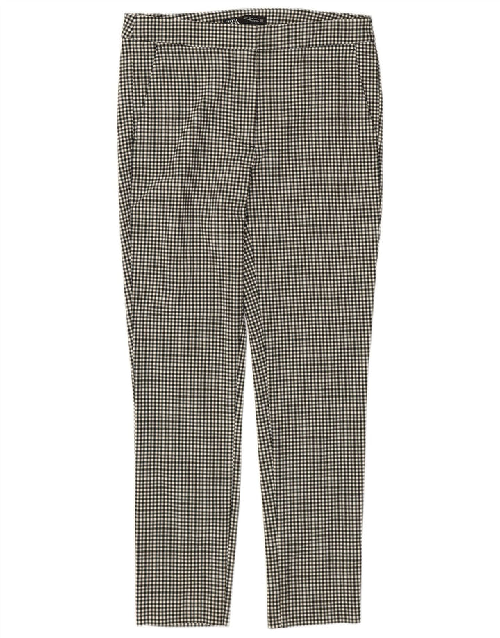 Pantaloni chino skinny da donna Zara medi W28 L26 a quadretti neri
