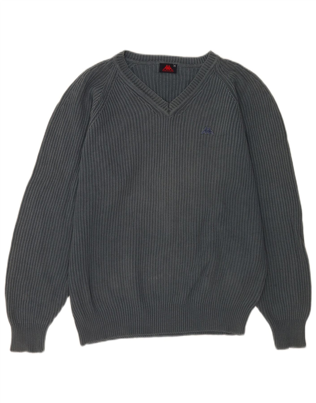 Maglione Kappa da uomo con scollo a V in cotone grigio medio