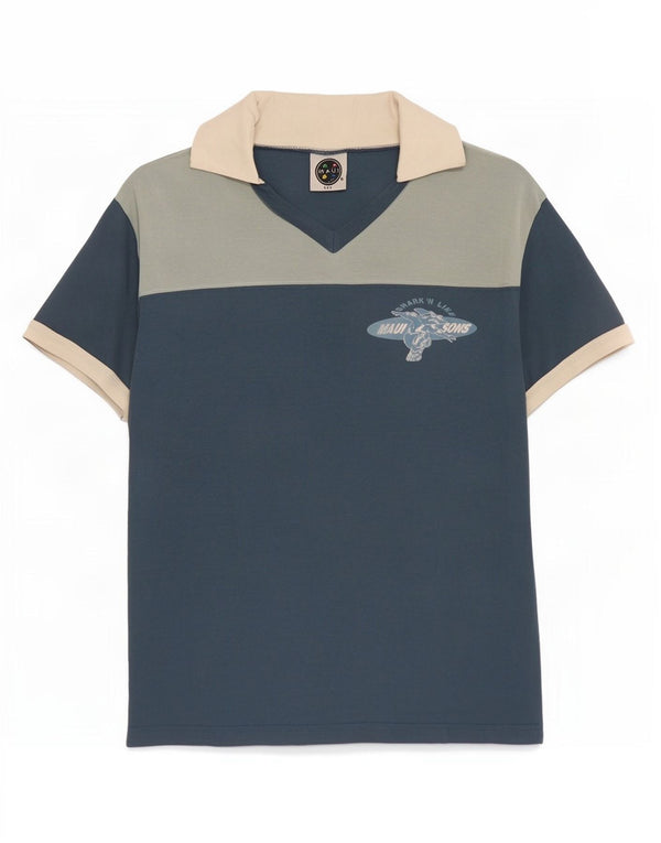 Polo da donna Maui and Sons UK 14 Cotone color block blu medio