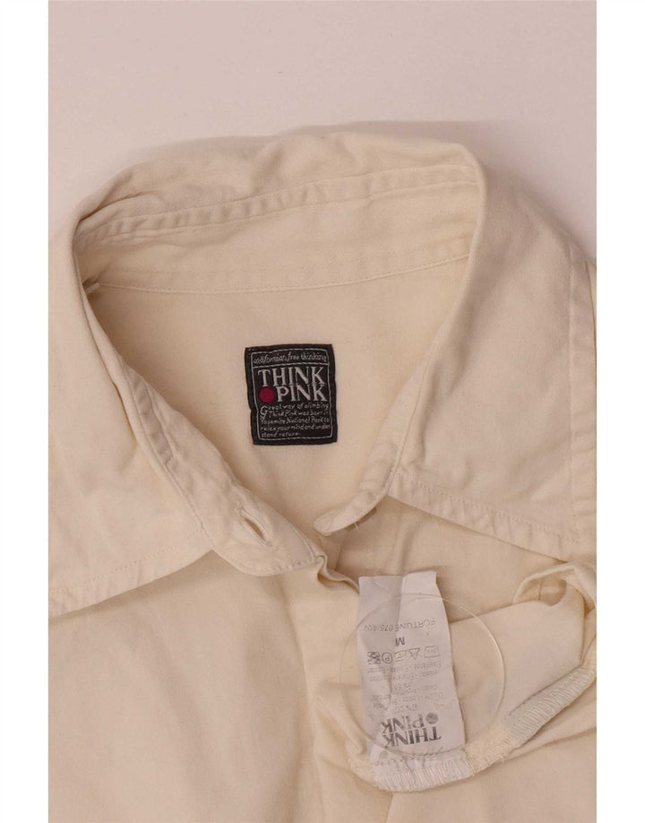 Camicia dalla vestibilità regolare da donna Think Pink UK 14 cotone bianco sporco medio
