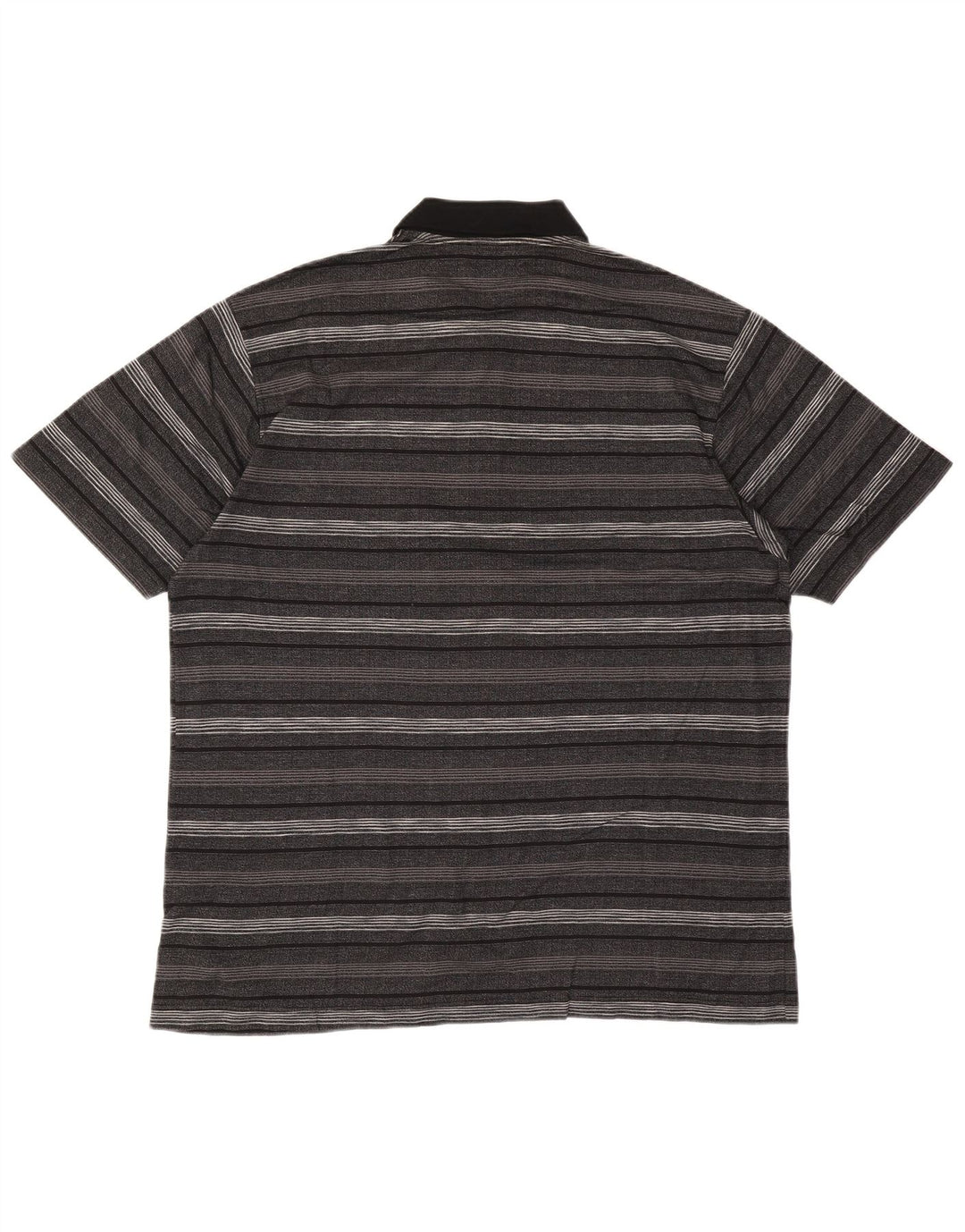 Polo vintage da uomo in cotone a righe grandi grigie
