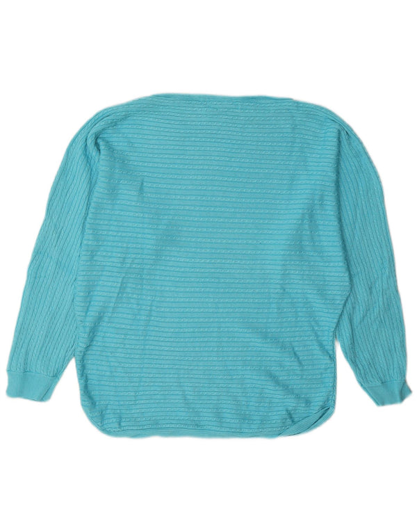 Maglione maglione con scollo a barca da donna Ralph Lauren UK 18 XL Viscosa turchese