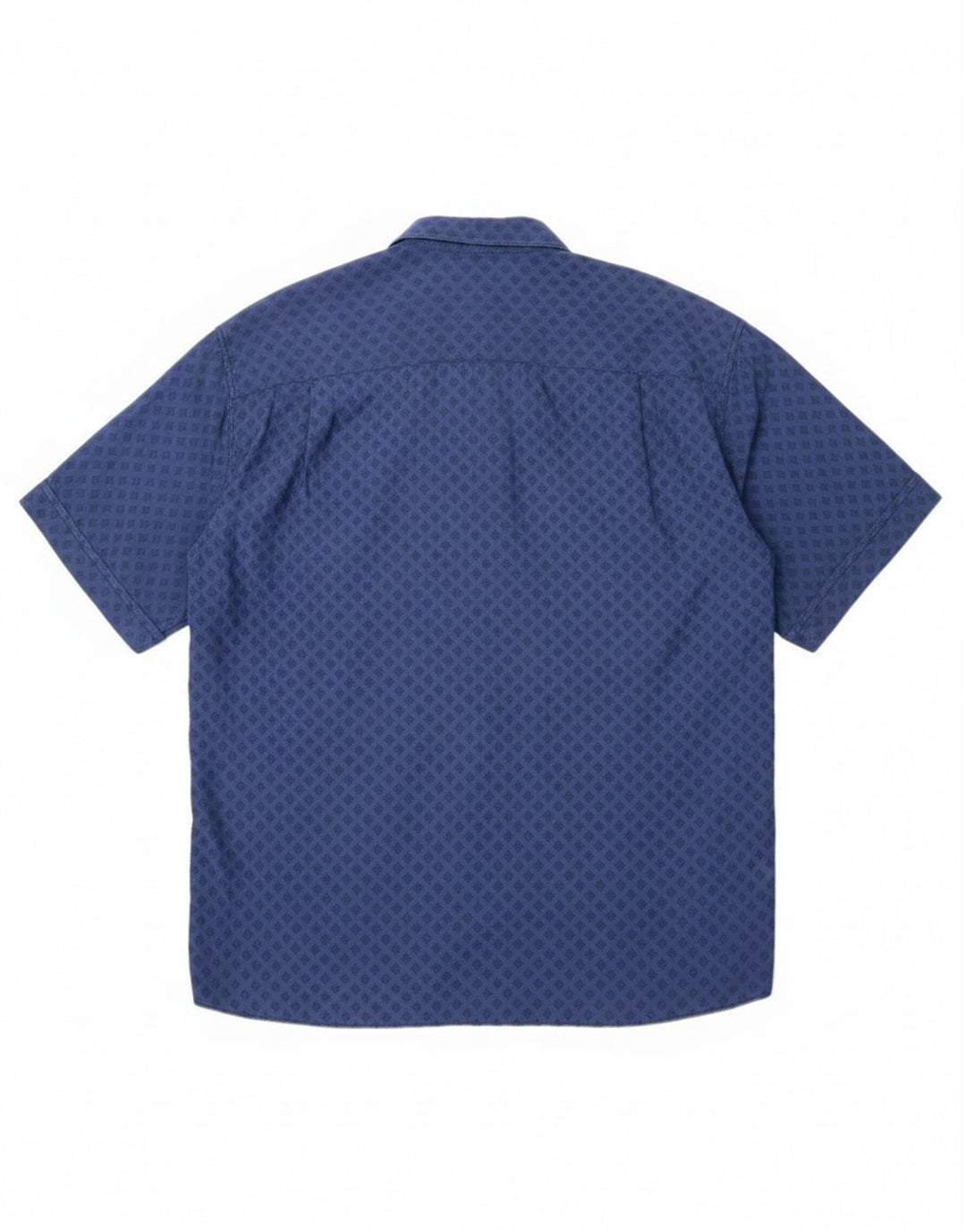 Camicia a maniche corte da uomo Raybest XL in viscosa geometrica blu navy