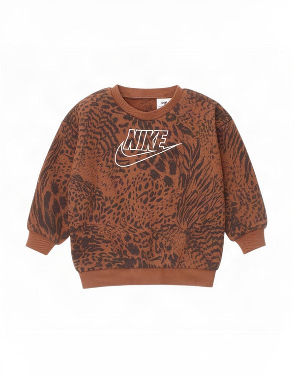 Felpa grafica Nike da bambina, 18-24 mesi, stampa animalier marrone
