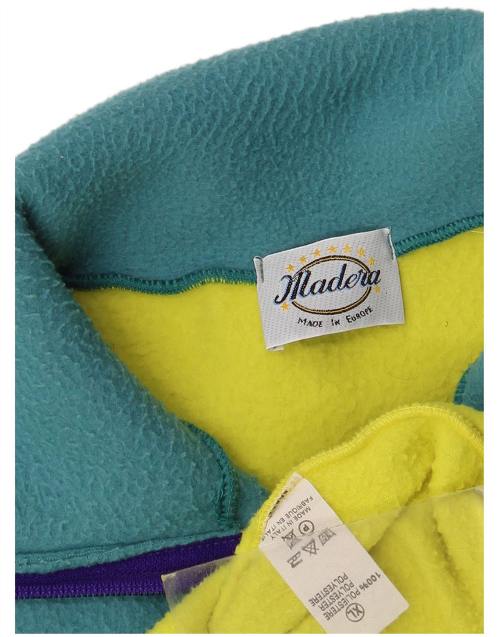 Maglione in pile da uomo Alaska con zip e collo XL in poliestere color block giallo