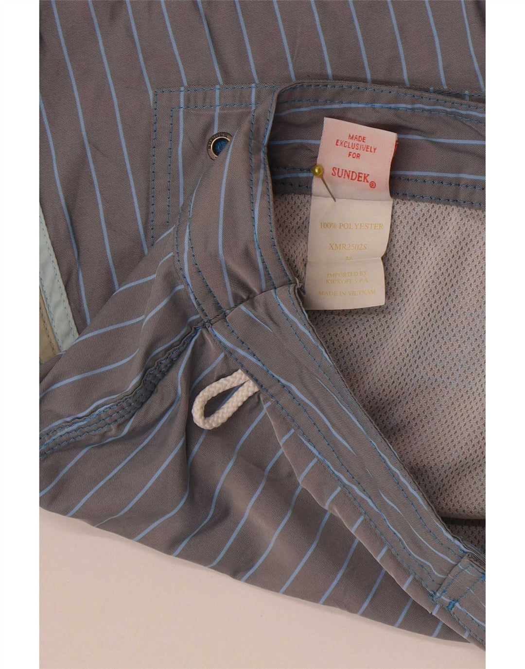 Pantaloncini da bagno da uomo Sundek grandi in poliestere gessato grigio