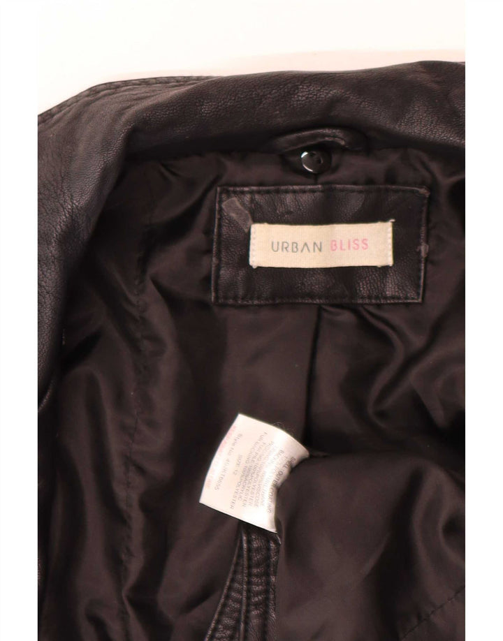 Giacca da motociclista in pelle corta da donna Urban Bliss UK 12 media nera