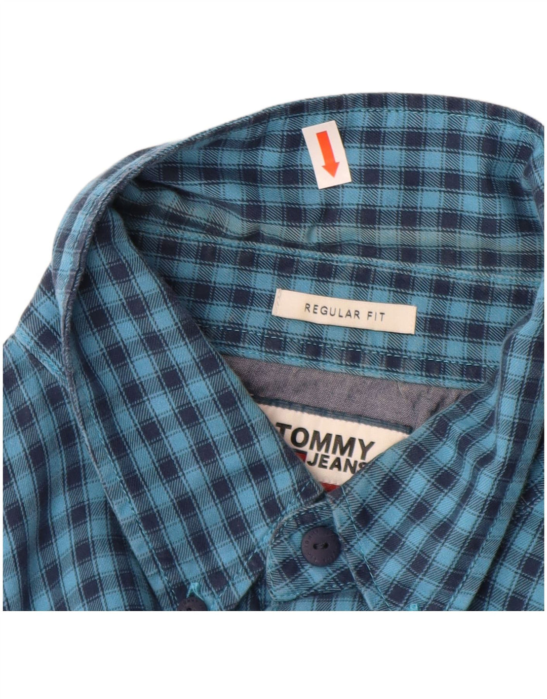 TOMMY HILFIGER Camicia da uomo vestibilità regolare in cotone a quadri blu grandi