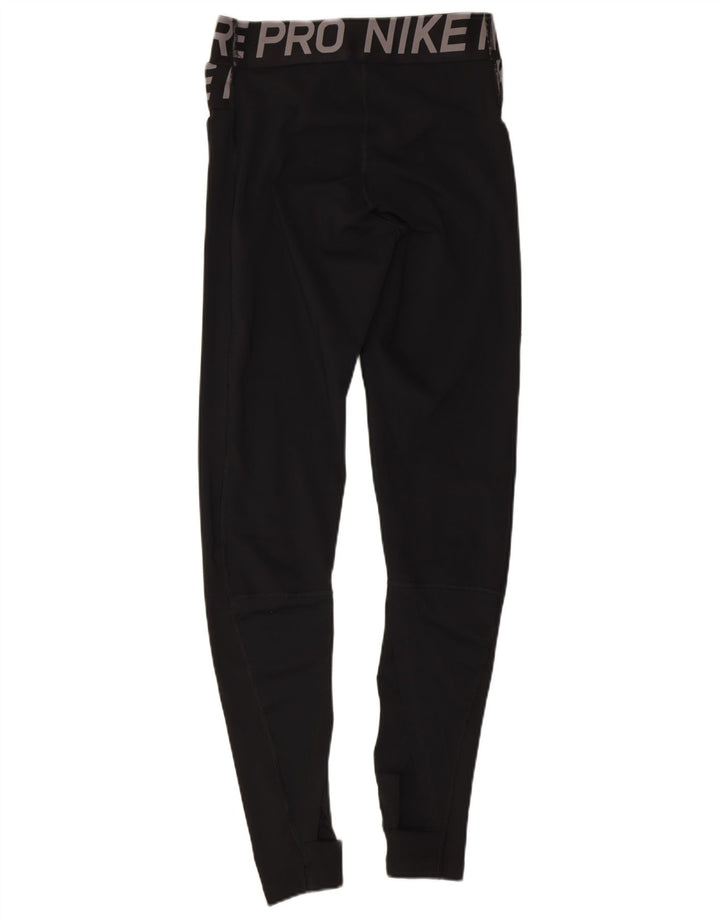 Leggings grafici Nike da donna Dri Fit UK 8 piccoli poliestere nero