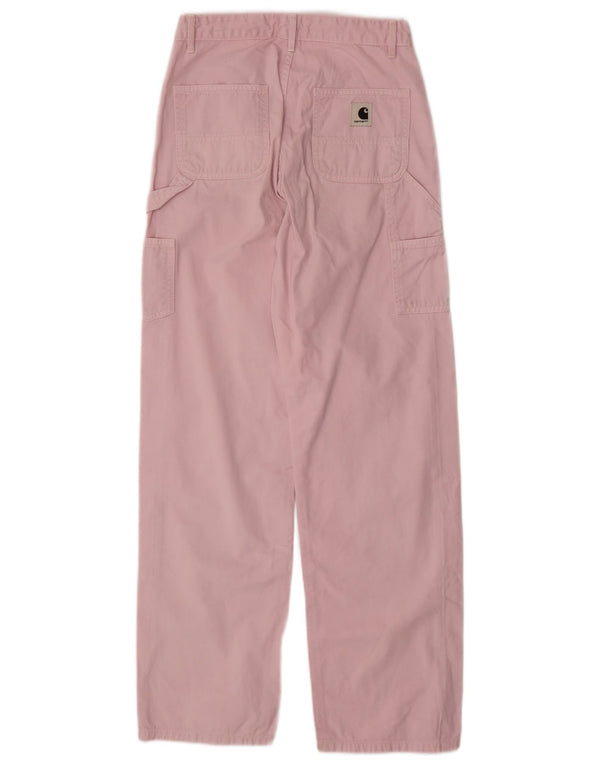Pantaloni cargo dritti da donna CARHARTT W25 L29 cotone rosa