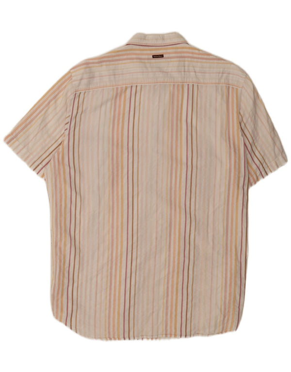 Camicia a maniche corte da uomo Marlboro Classics 2XL Cotone gessato beige
