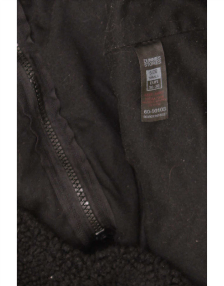 Dunnes Stores Giacca in pile oversize da donna UK 10 Small Poliestere nero