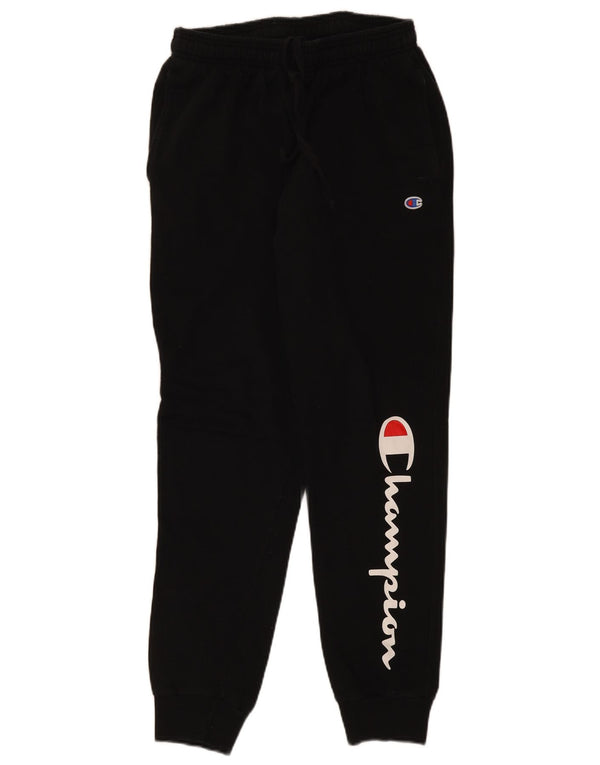 Pantaloni da tuta con grafica Champion da uomo, pantaloni da jogging, grandi, cotone nero