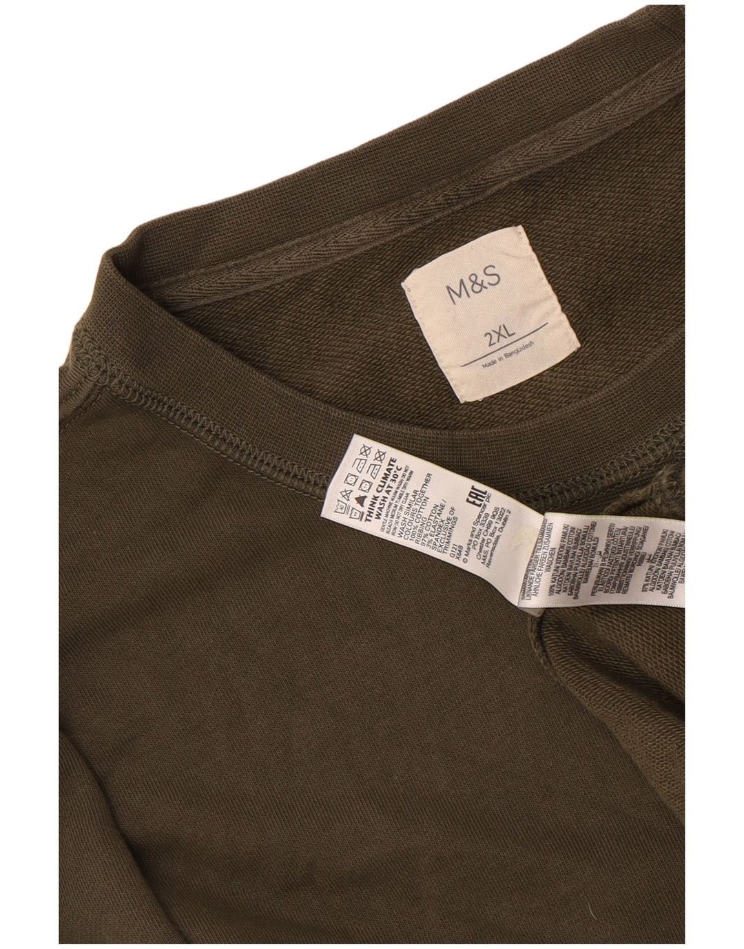 Felpa da uomo Marks & Spencer maglione 2XL cotone kaki