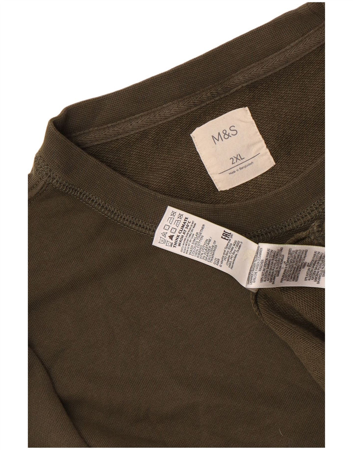 Felpa da uomo Marks & Spencer maglione 2XL cotone kaki
