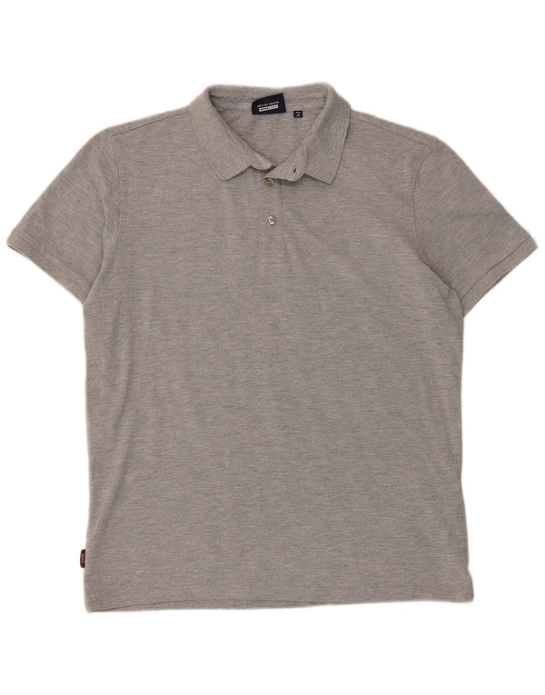 Polo da uomo SUPERDRY XL in cotone chiazzato grigio
