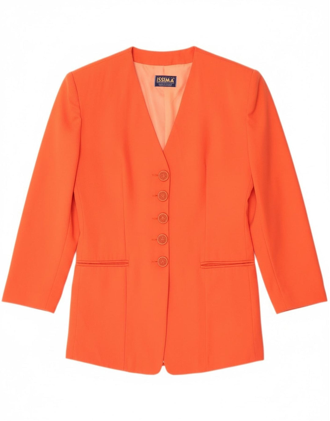 Giacca blazer a 5 bottoni da donna Issima UK 12 arancione medio