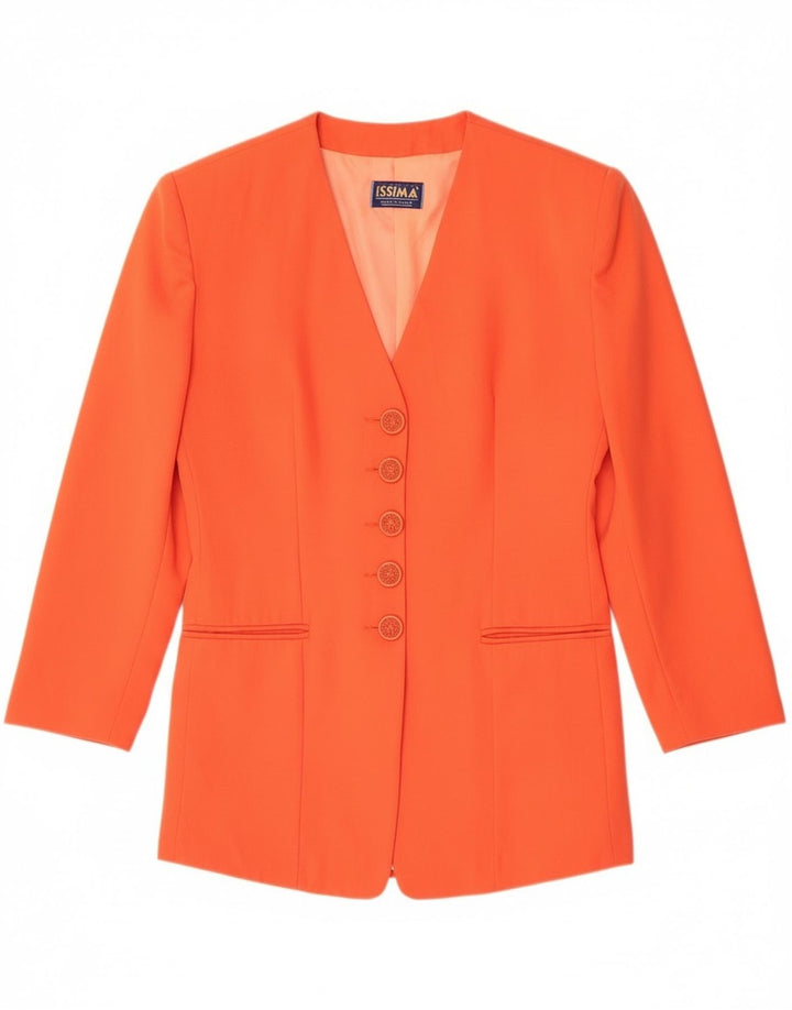 Giacca blazer a 5 bottoni da donna Issima UK 12 arancione medio