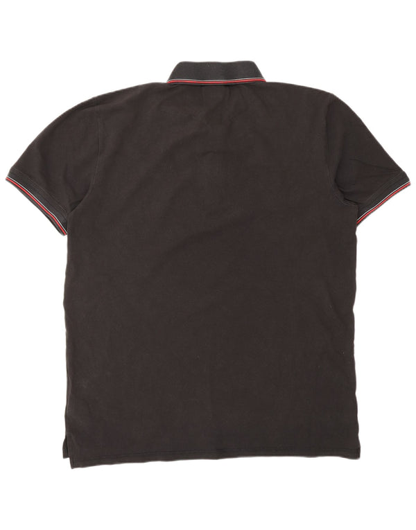Polo da uomo HUGO BOSS grande in cotone nero