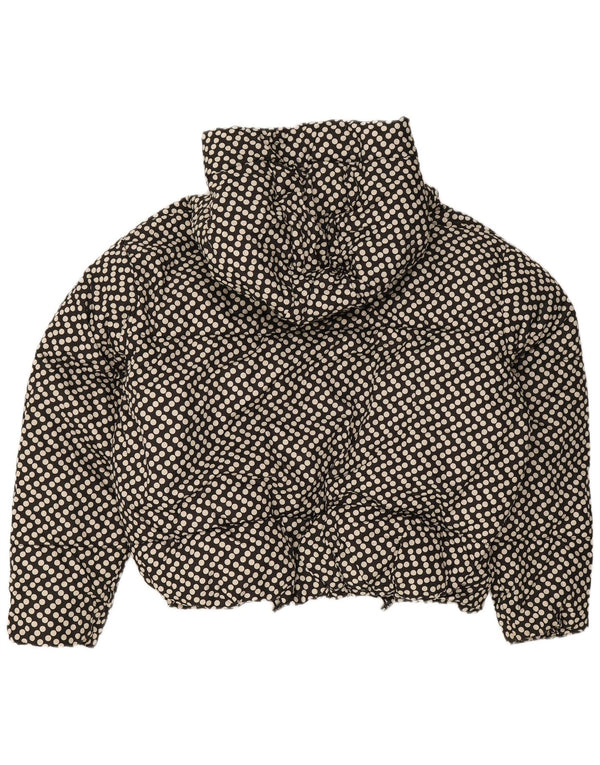 Giacca imbottita oversize con cappuccio da donna Zara UK 10 piccola a pois neri