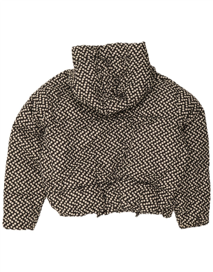 Giacca imbottita oversize con cappuccio da donna Zara UK 10 piccola a pois neri