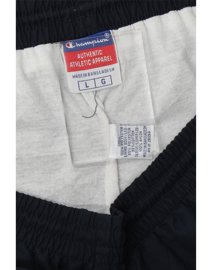 CHAMPION Mens Tracksuit Trousers Joggers Large Navy Blue Polyester Vintage Champion and Second-Hand Champion from Messina Hembry 