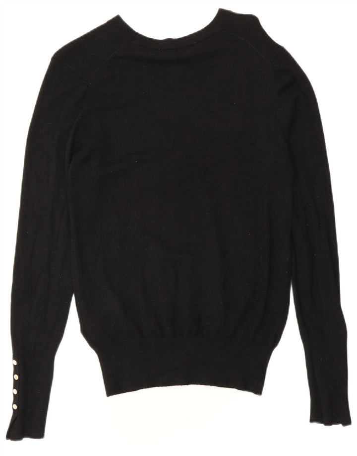 Maglione Zara da donna con scollo a barca UK 14 viscosa nera media