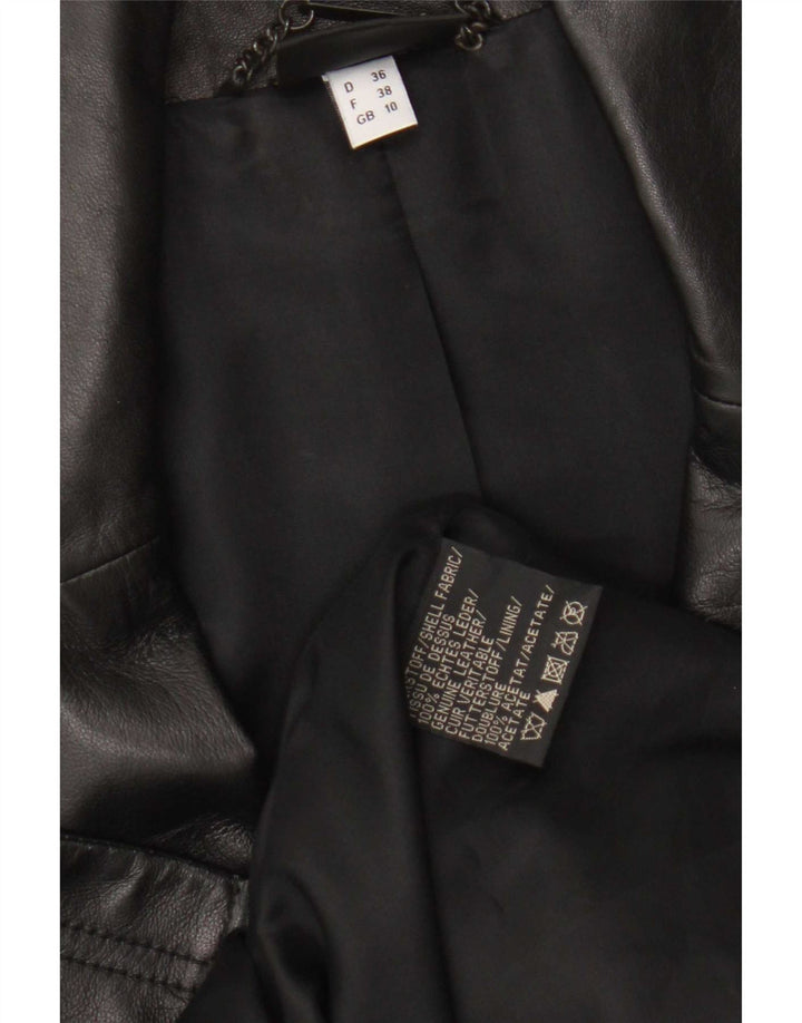 Cappotto in pelle da donna Madeleine UK 10 Piccolo in pelle nera