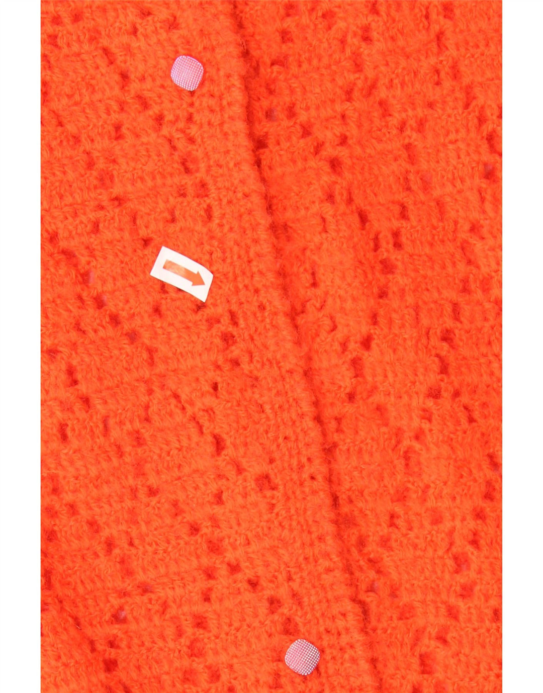 Maglione cardigan all'uncinetto da donna vintage UK 14 Arancione medio