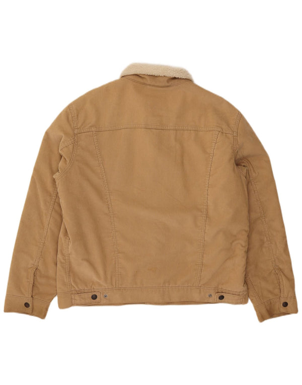 Giacca da uomo in velluto a coste Sherpa Levi's UK 40 grande in cotone beige