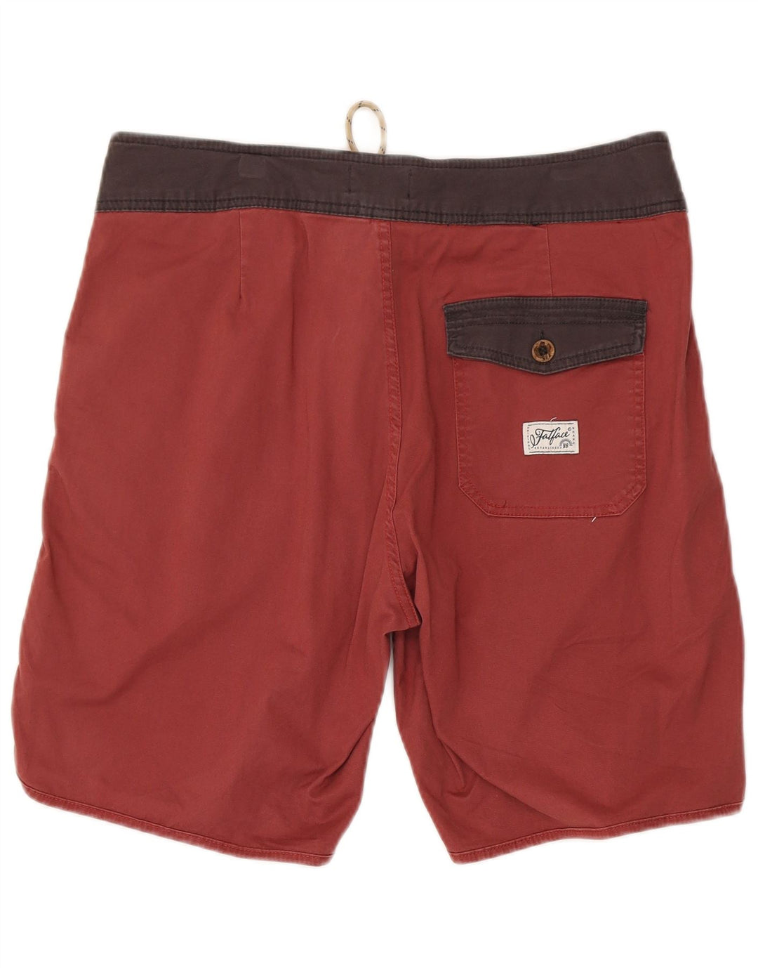 Pantaloncini da bagno da uomo Fat Face in cotone color block rosso medio