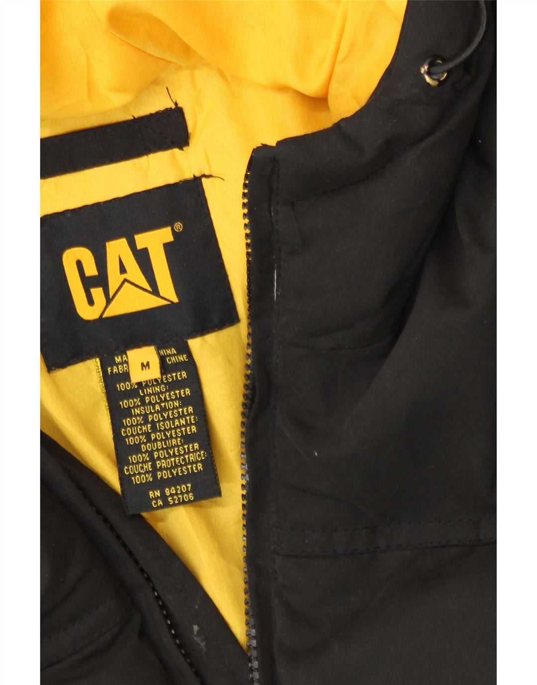 Giacca imbottita con cappuccio da uomo Caterpillar UK 38 poliestere nero medio