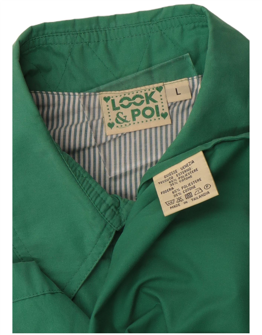 Soprabito oversize da donna VINTAGE UK 16 grande poliestere verde