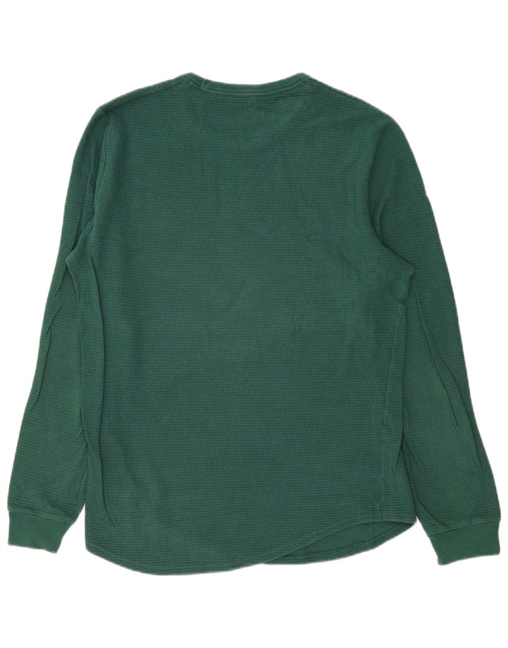 Top Hollister da uomo a maniche lunghe in cotone verde medio