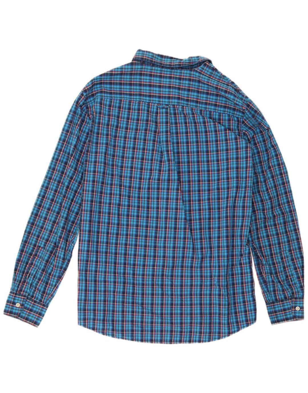 Chaps Camicia da uomo Easy Care, cotone a quadri blu grandi