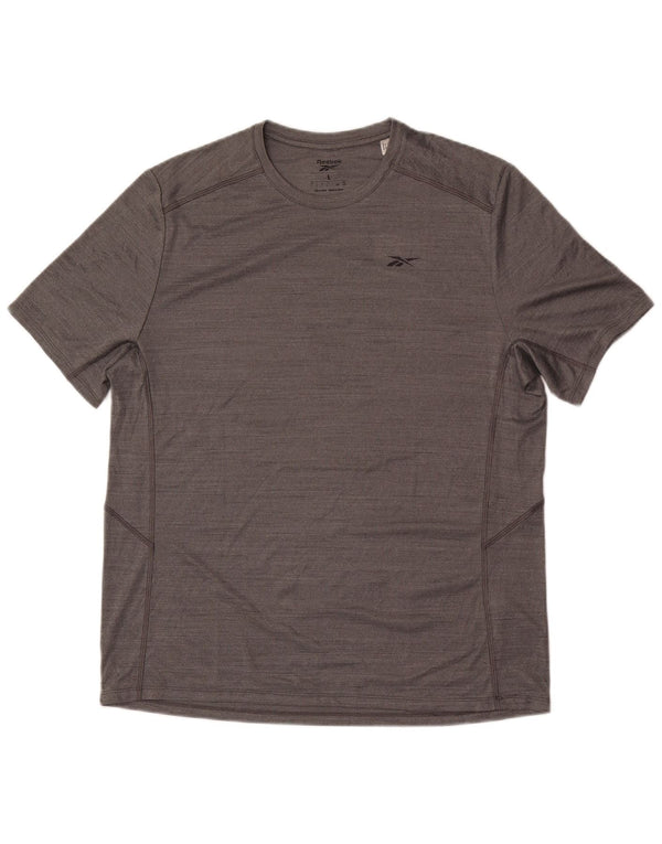 T-shirt Reebok da uomo Top Large in poliestere grigio