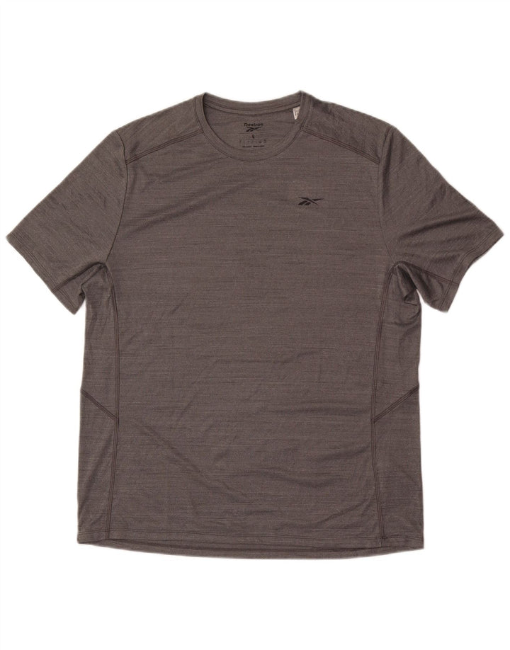 T-shirt Reebok da uomo Top Large in poliestere grigio