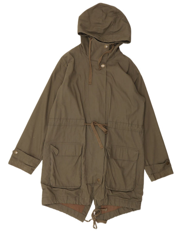Giacca Parka con cappuccio da donna Toast UK 12 Medium Khaki Cotton Army