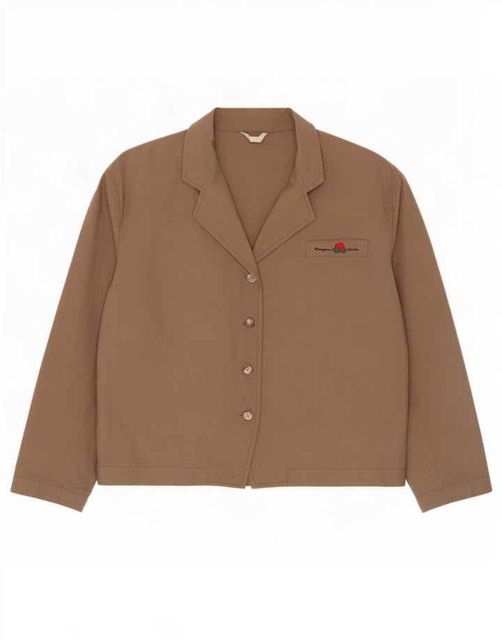 Camicetta camicia vintage da donna con maniche a 3/4 EU 40 Beige medio
