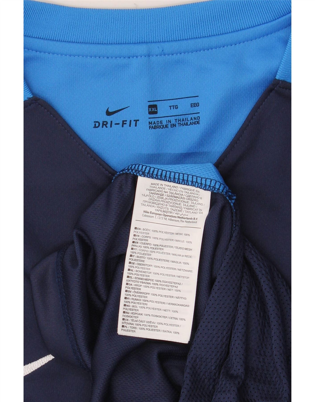 T-shirt da uomo Nike Dri Fit Top 2XL poliestere color block blu navy