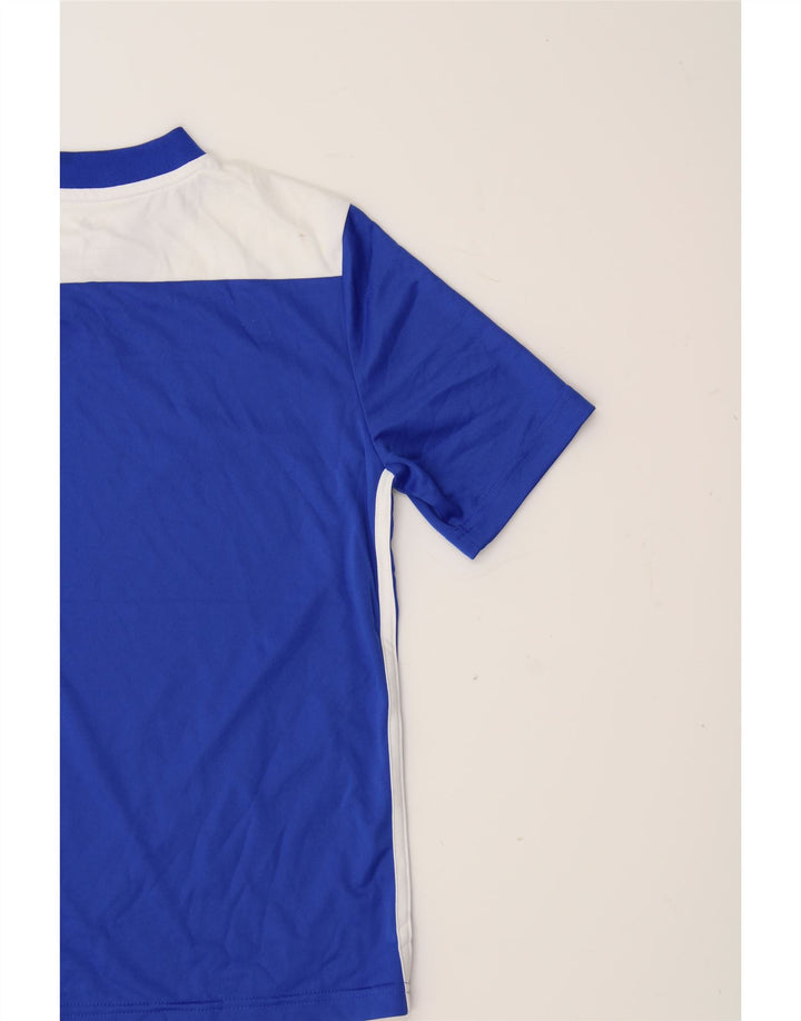 ADIDAS Boys Climalite T-Shirt Top 11-12 Years Medium  Blue Colourblock Vintage Adidas and Second-Hand Adidas from Messina Hembry 