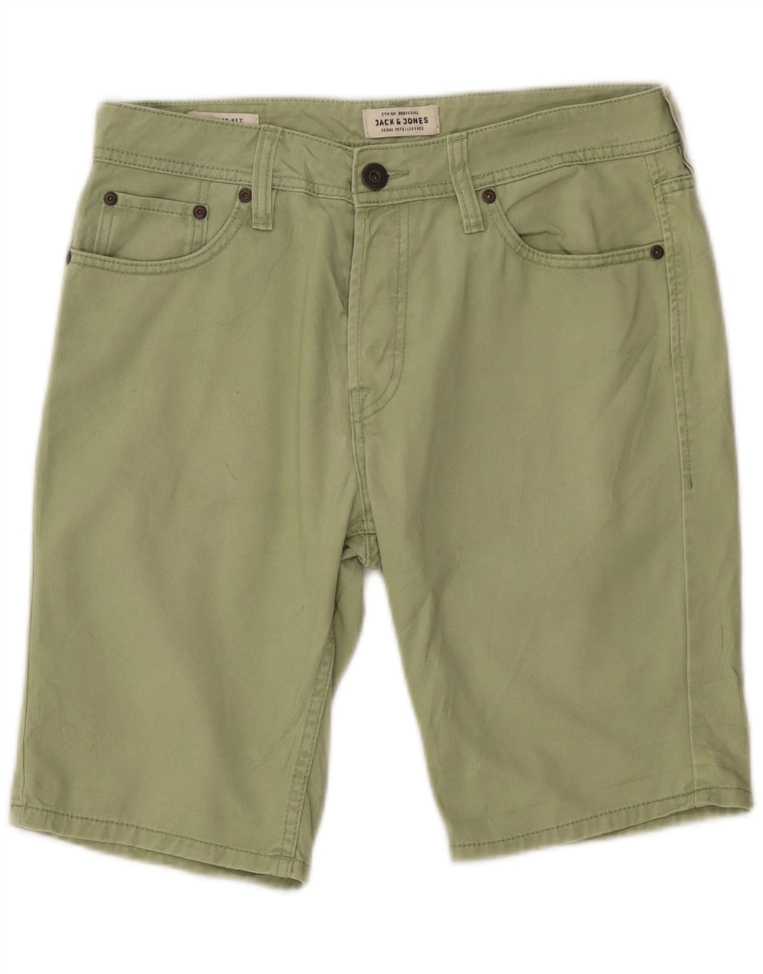 JACK & JONES Pantaloncini di jeans vestibilità regolare da uomo W30 Cotone verde medio