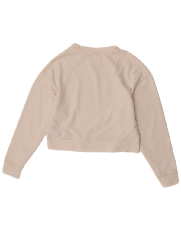 Felpa corta da donna Puma UK 6 XS cotone bianco