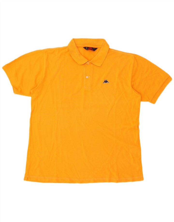Polo Kappa da uomo a maniche corte Regular Large in cotone arancione